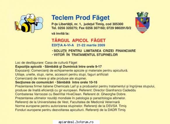 targul apicol faget 2009 poza programul locul poza pt. marire)