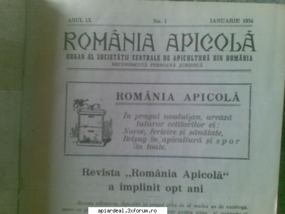 din istoria revistelor apicole hai prezint revista " romania din ianuarie 1934 cand implinea