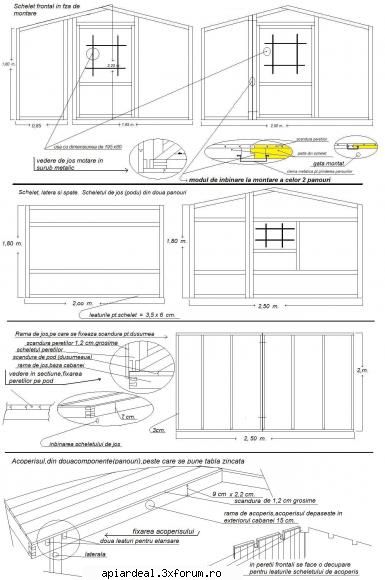 CABANA APICOLA (casa stuparupui) - CABANA APICOLOA DEMONTABILA Schjte si desene. Pe - STUPI