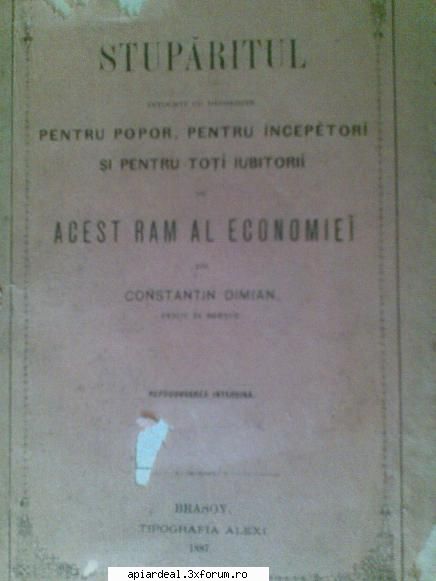 ieri am intrat in posesia cartii din anul 1887 scrisa de preot  constantin damian. limba romana