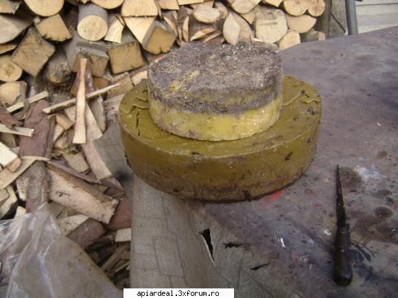 ceara infestata de gaselnita. - alta poza cu ceara - PRODUSELE STUPULUI